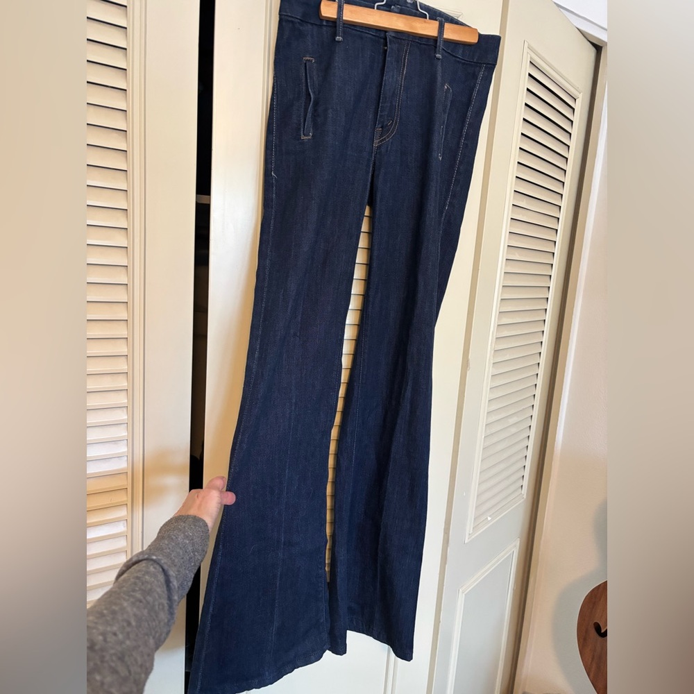 MOTHER Dark Blue High-Rise Denim The Drama Joyride Wash 26